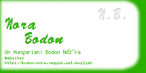 nora bodon business card